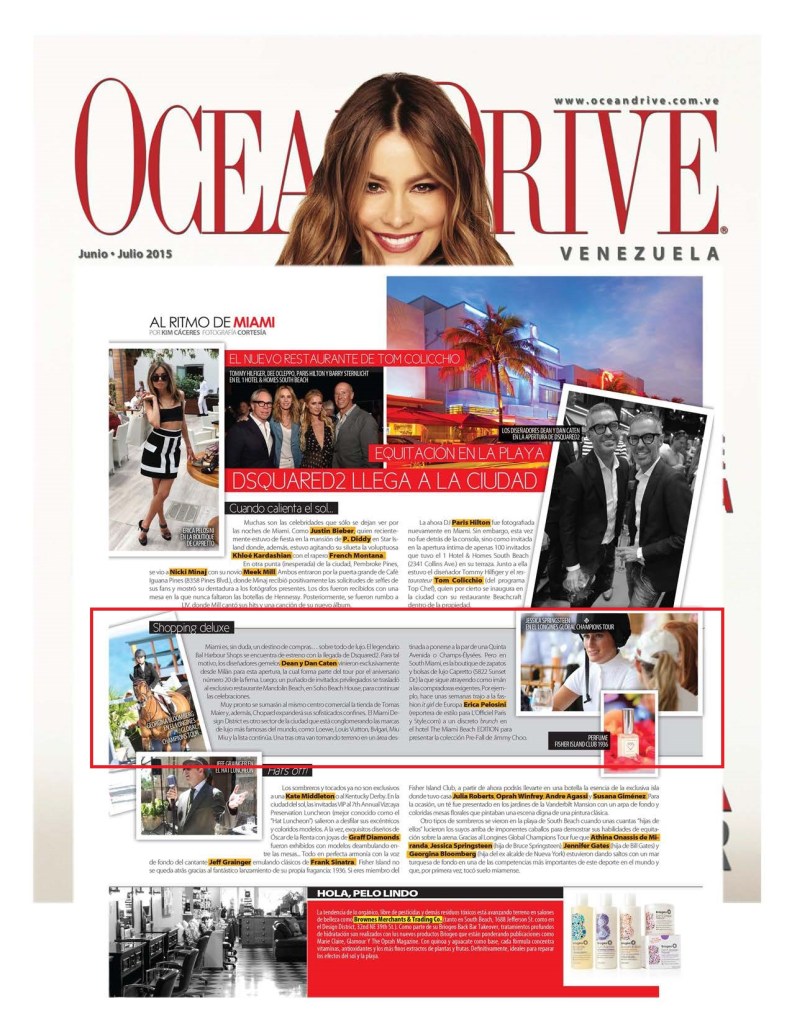 Fisher Island Club's 1936 fragrance in Ocean Drive Venezuela.