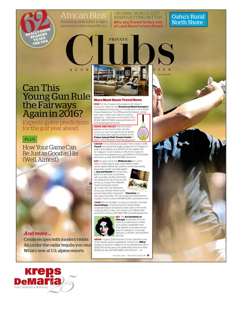 Private Clubs Magazine Winter 2016